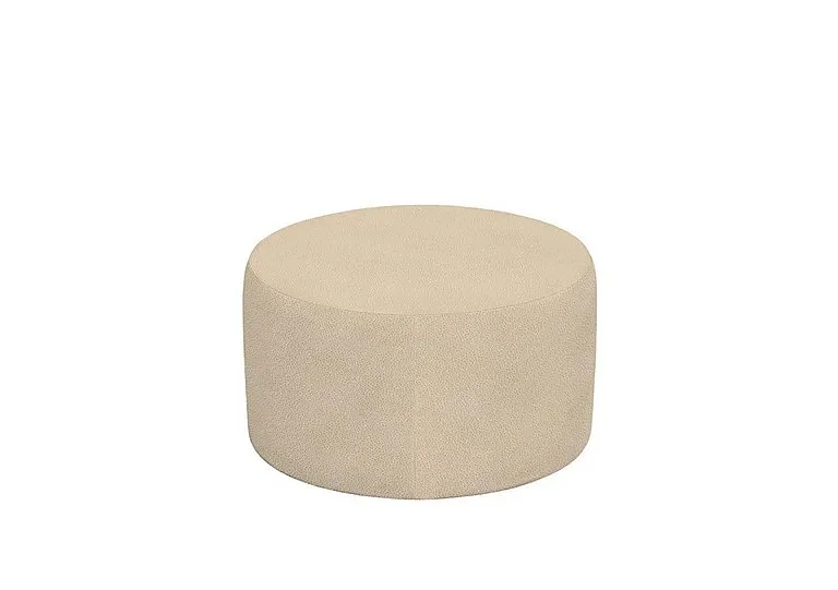 Large Round Fabric Footstool - Stingray Linen