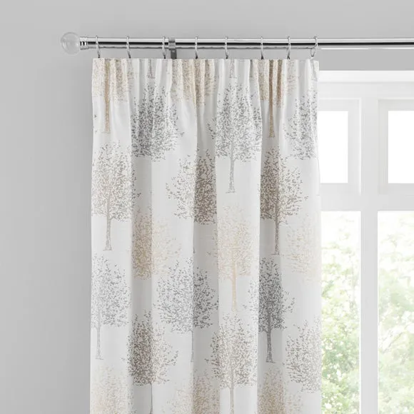 Jacquard Trees Pencil Pleat Curtains 1