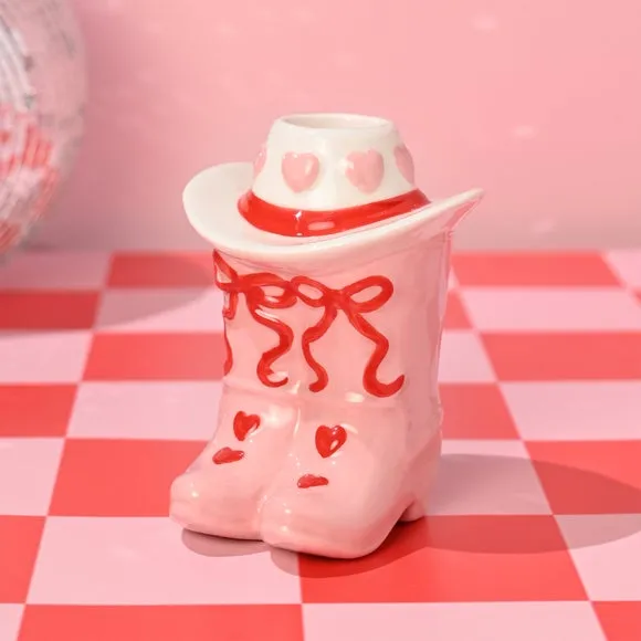 The Feel Good Club Cowboy Boots Candlestick Holder 2