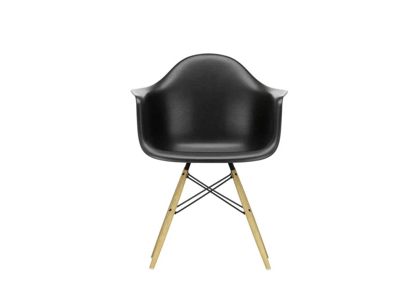 Vitra Eames DAW Armchair New Height Deep Black Ash Honey Base 1