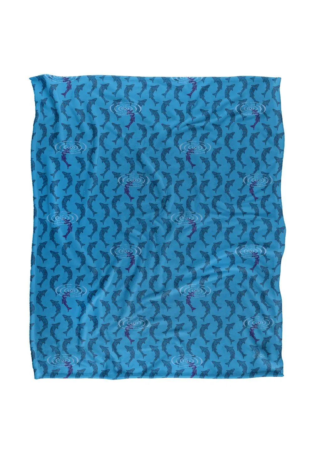 JQ Licensing Trout Rise Fishing Pattern Silky Touch Super Soft Throw Blanket 152 X 127 cm in White