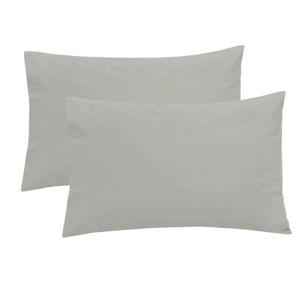 Smart Living Polycotton Bed Linen Luxury Fitted Bedsheet or Pillowcase Non Iron in Grey