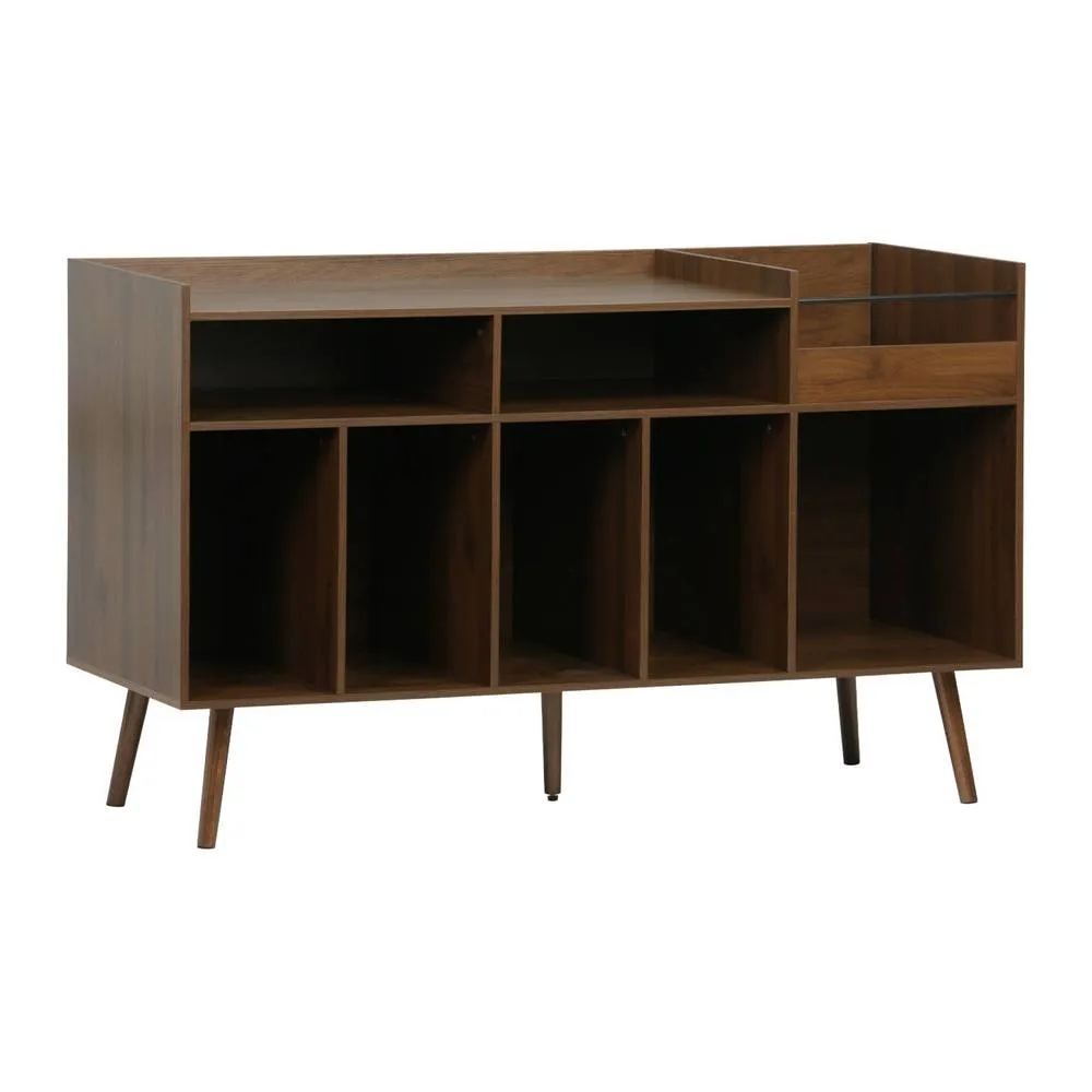 sweeek 130cm vintage vinyl furniture XL with dark wood effect in Dark Brown 2