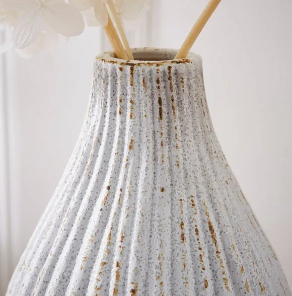 Ribbed Stone Bottle Vase 2
