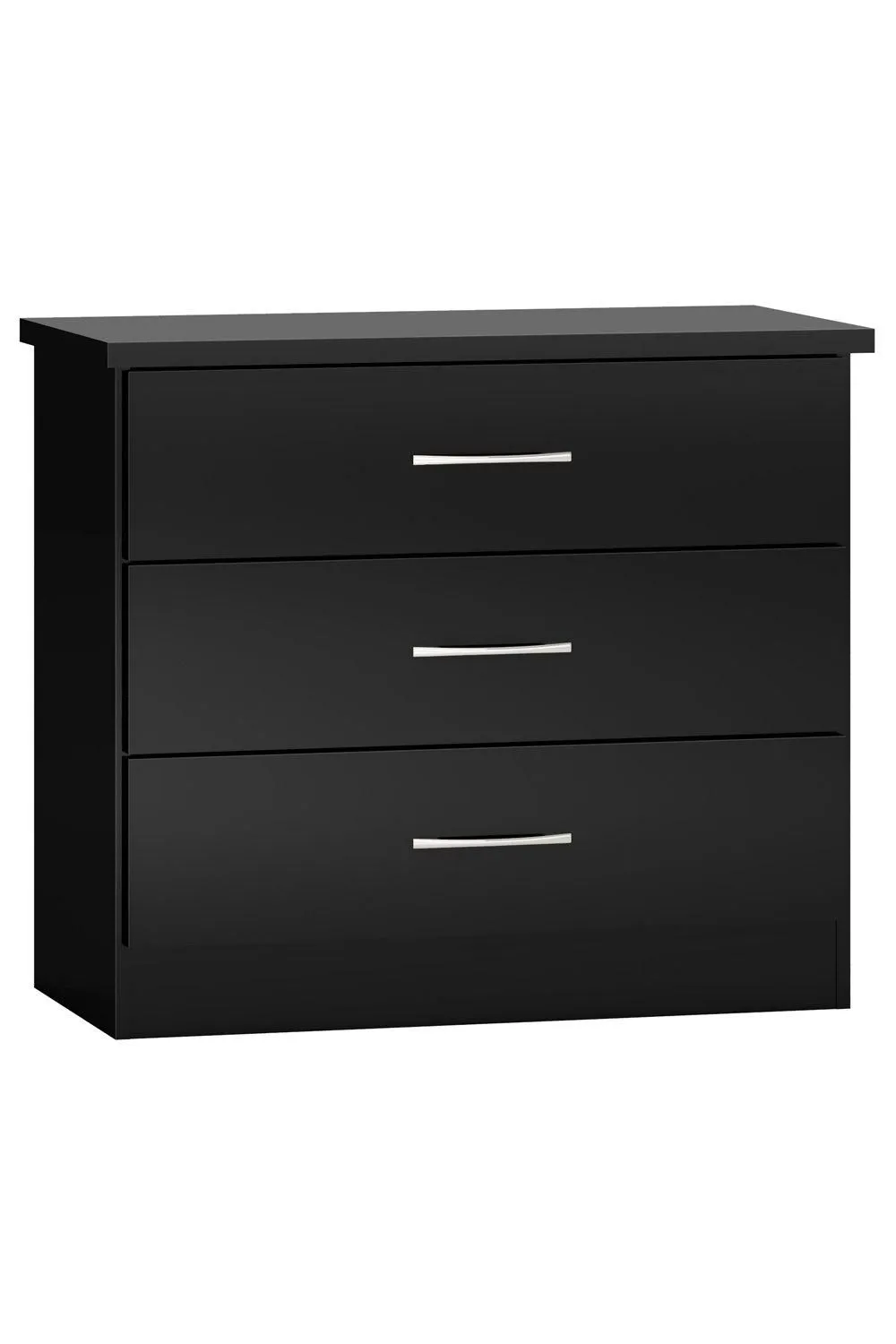 Seconique Nevada 3 Drawer Chest in Jet Black