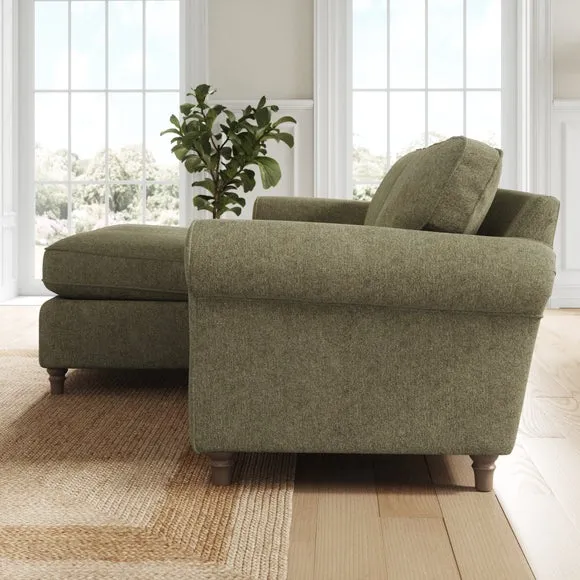 Flori Soft Chenille Corner Chaise Sofa 2