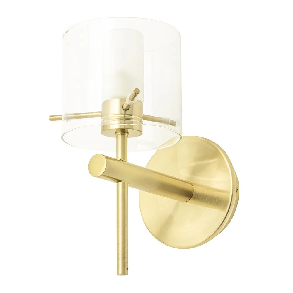 Jean Single Bathroom Wall Light, Satin Brass