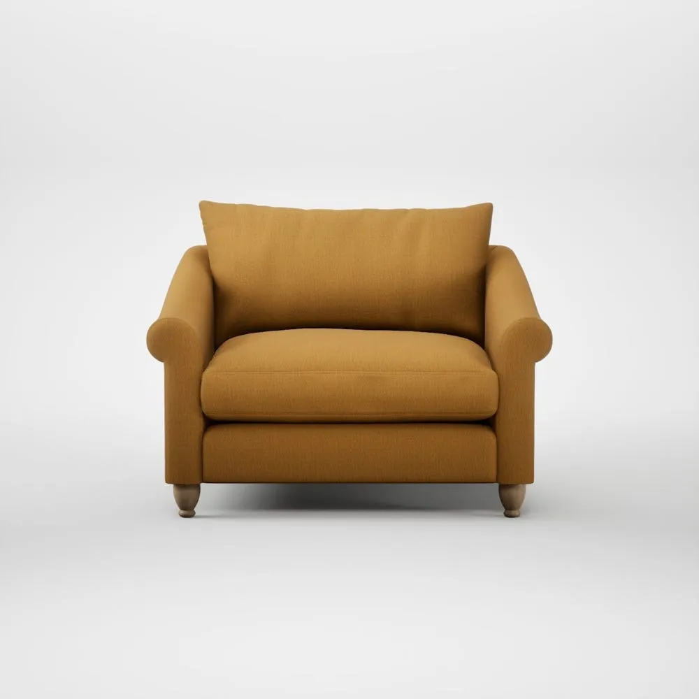 Heal's Devon Loveseat Smart Cotton Linen Sahara Natural Feet 2