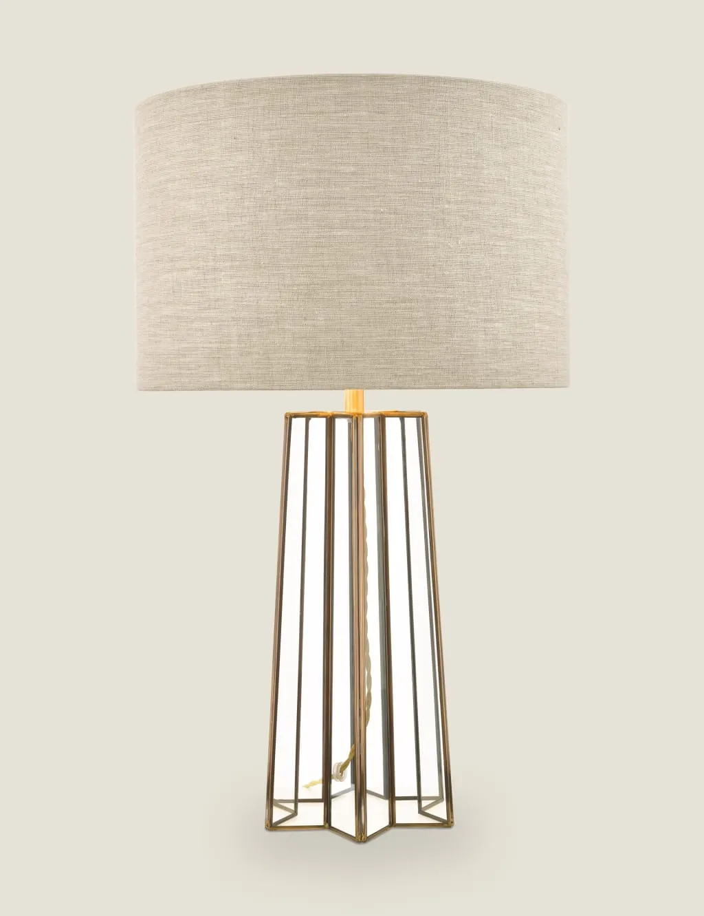 Laura Ashley Star Glass Table Lamp Antique Brass