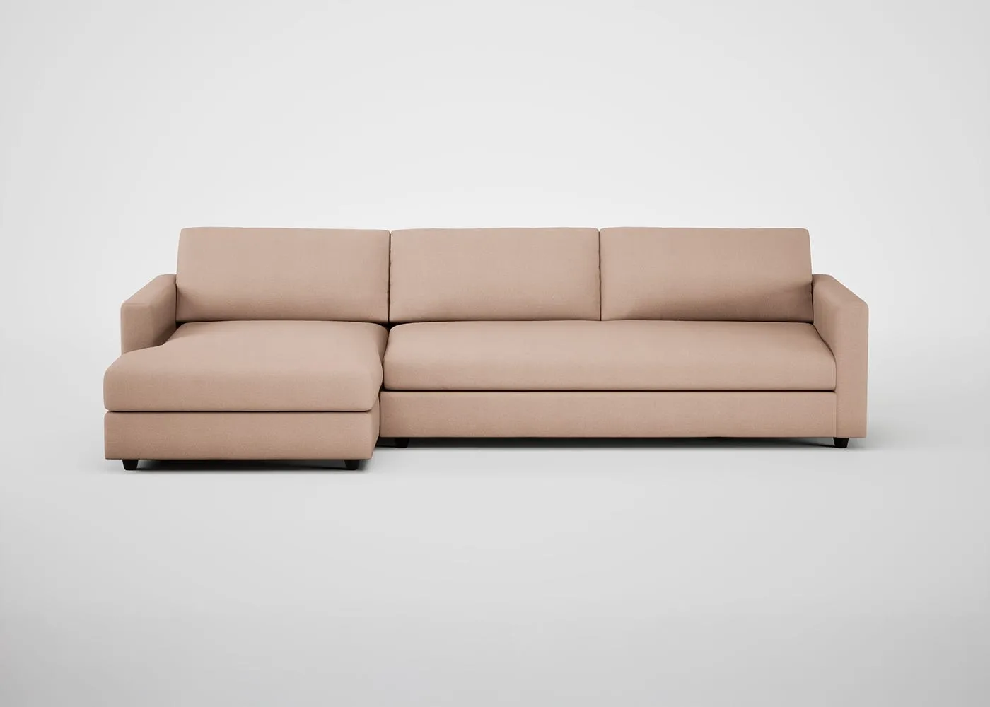 Heal's Nimbus II Left Hand Facing 4 Seater Corner Chaise Capelo Linen-Cotton Rosedale Black Feet 1