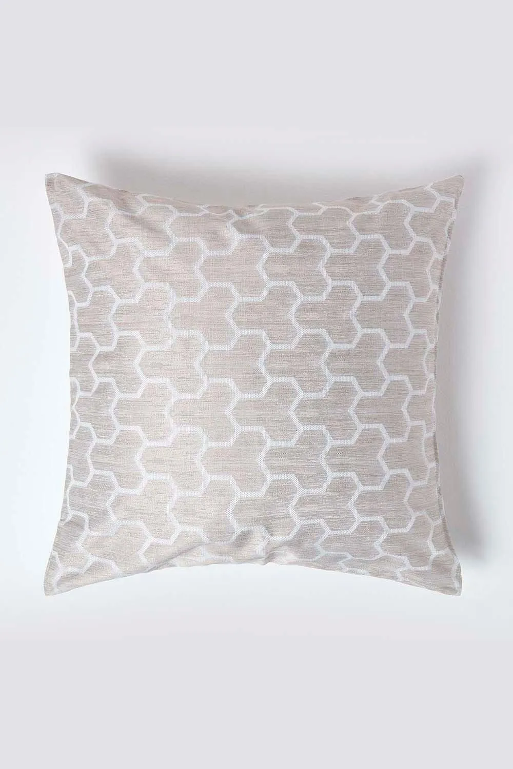 Homescapes Geometric Jacquard Cushion Cover in Natural