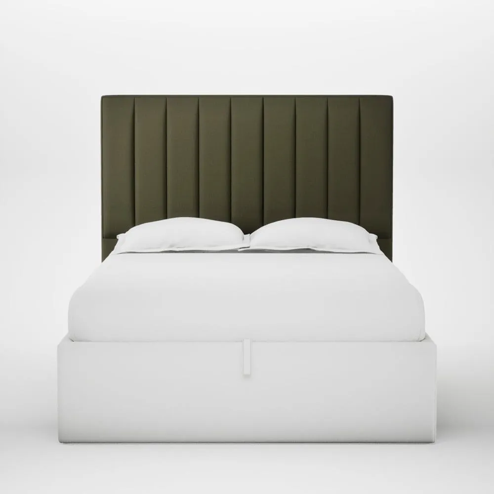 Heal's Retta Headboard Lift Storage Double Smart Cotton Linen Myrtle 1