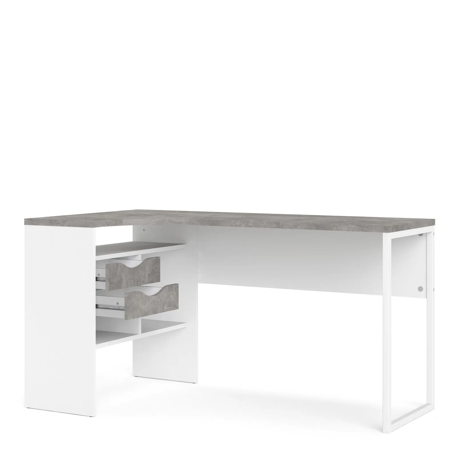 Furniture To Go Function Plus Corner Desk 2 Drawers in White 4