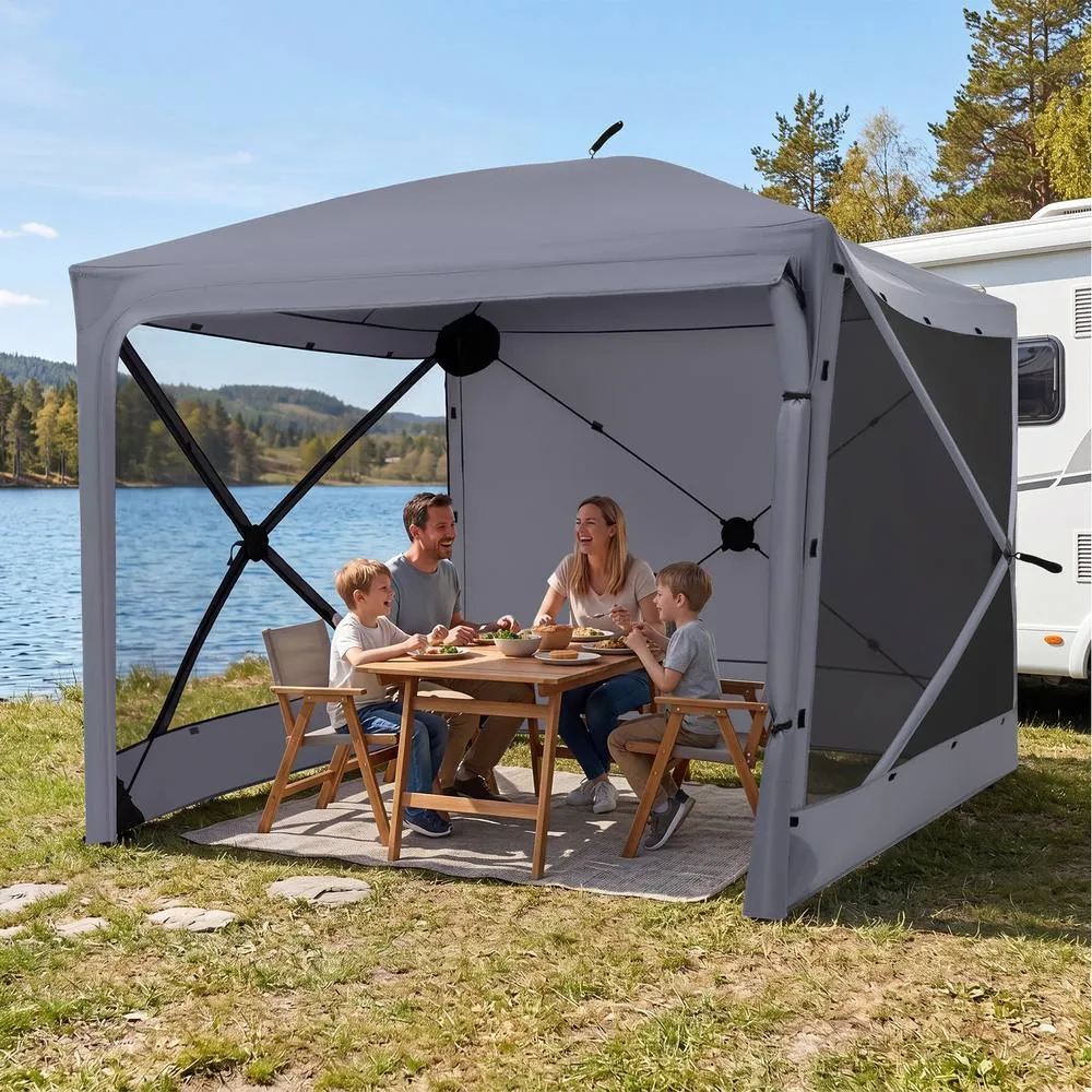 Costway Pop up Gazebo Tent Instant Setup Screen House Outdoor Canopy Shelter in Grey 3