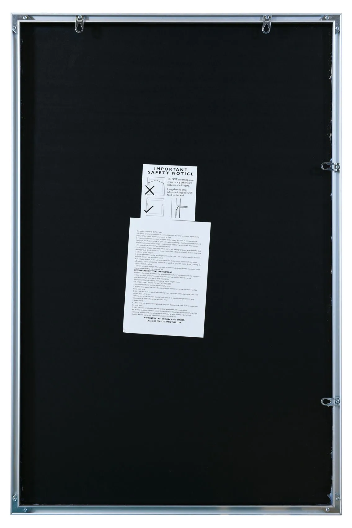 MirrorOutlet The Artus - Silver Aluminium Edged Wall Mirror 35" X 24" (90CM X 60CM) 3