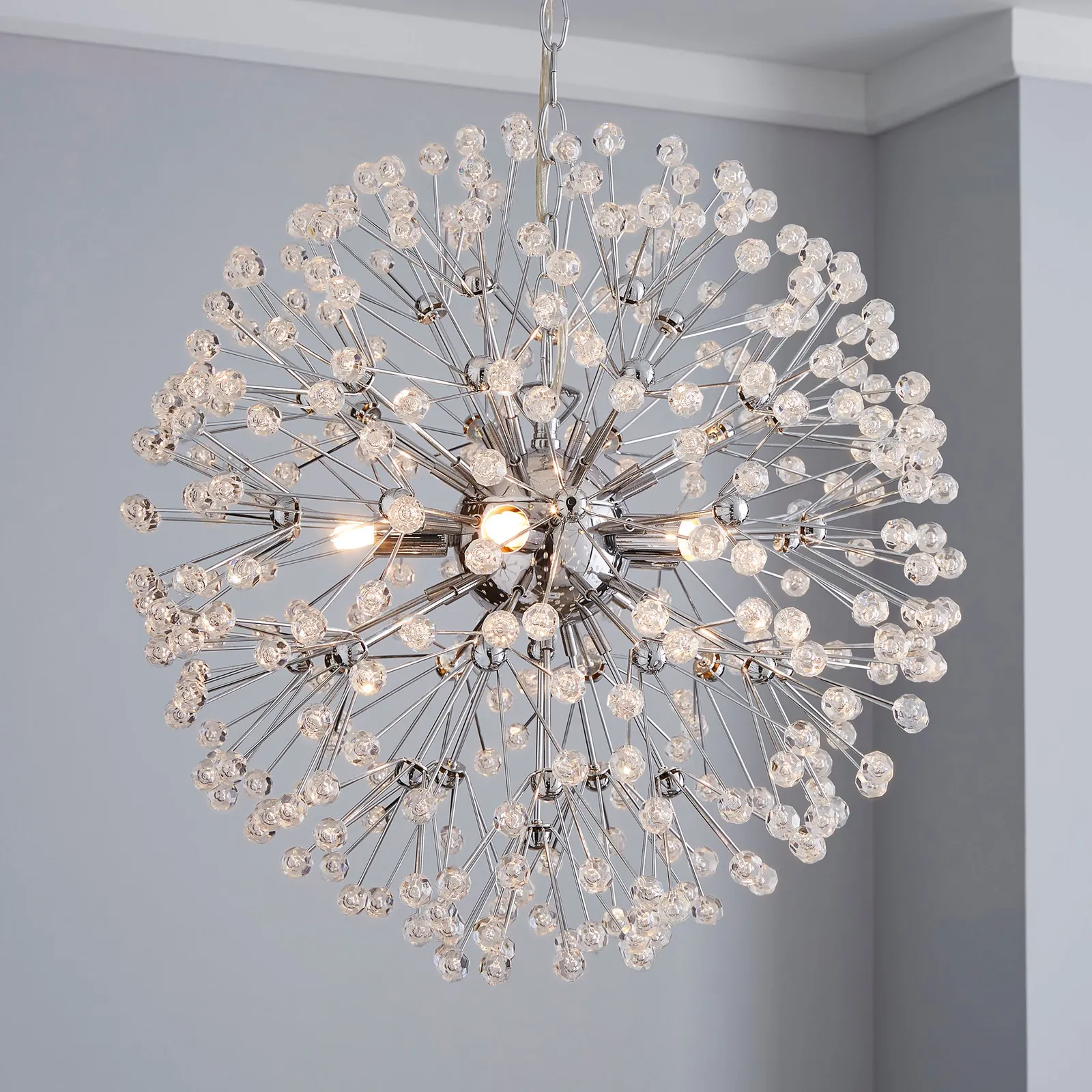 Serena 4 Light Jewel Chrome Ceiling Fitting Chrome