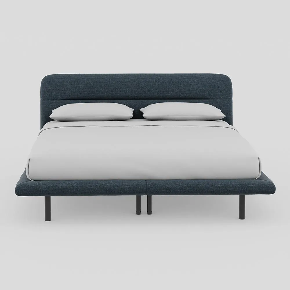 Heal's Gia Bed Super King Siena Cotton Deep Sea Slats, Black Feet 1