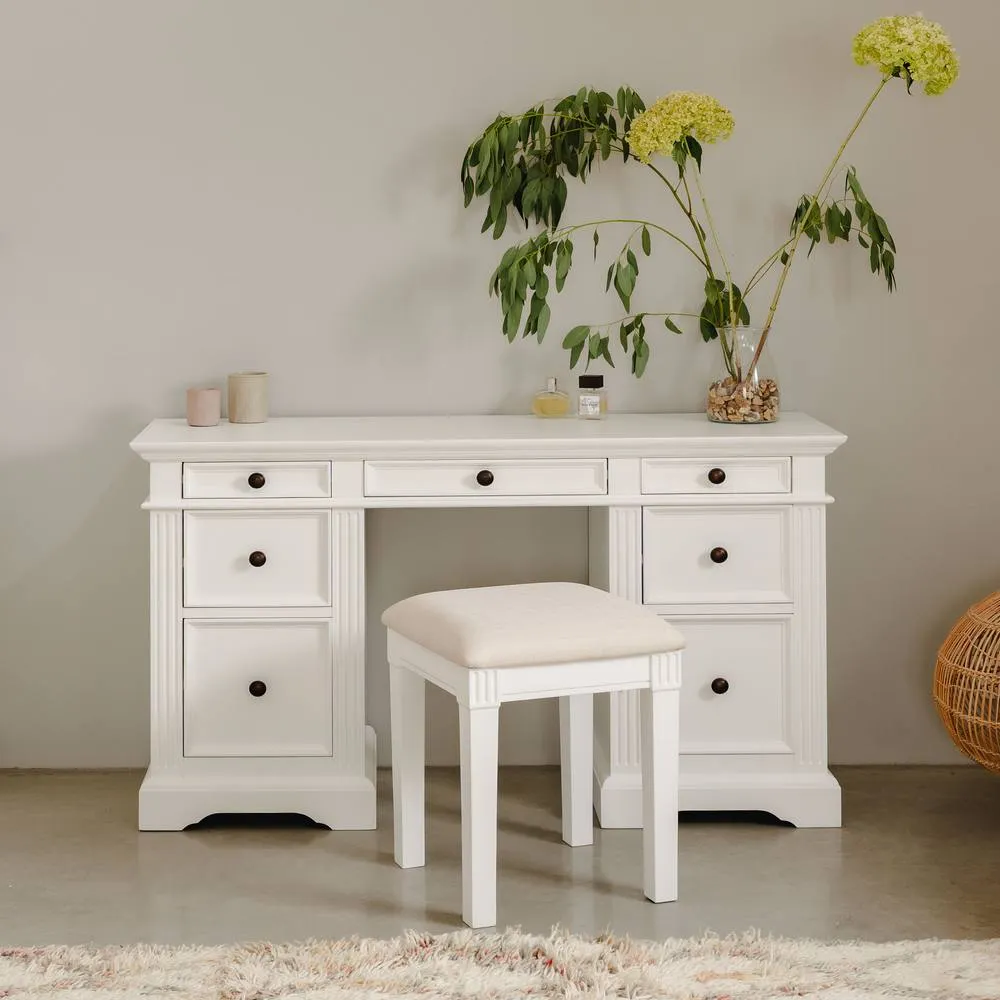 Statement Furniture Gainsborough White Dressing Table with 7 Drawers