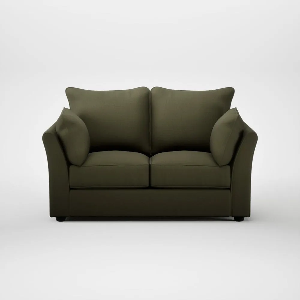 Heal's Tailor 2 Seater Sofa Smart Cotton Linen Myrtle Black Feet 1