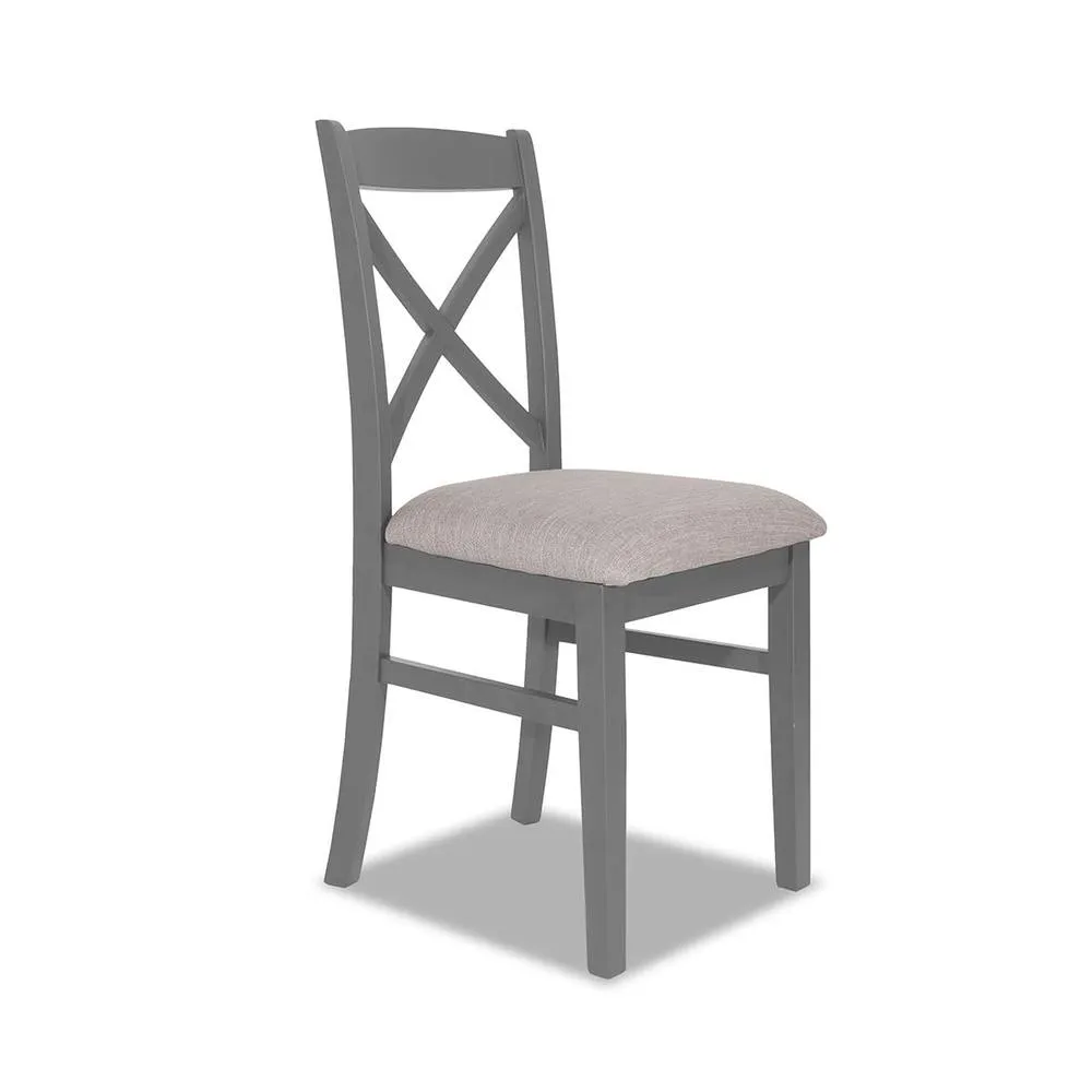 Statement Furniture Florence Crossback Upholstered Seat Dining Chair in Light Grey 6