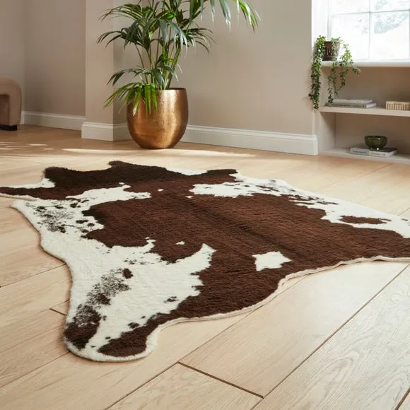 Faux Fur Cow Print Rug 6