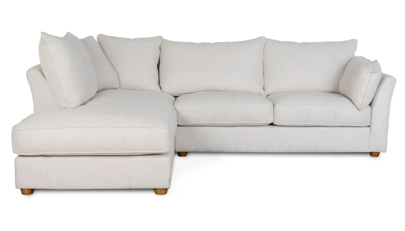 Heal's Tailor Left Hand Facing Corner Sofa Waffle Weave Oatmeal Natural Feet
