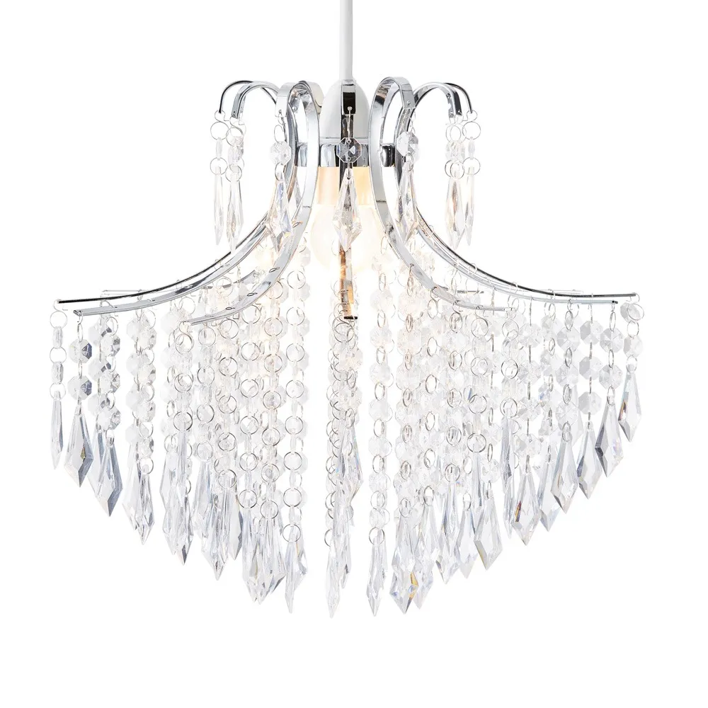 Glow Acrylic Droplet Easy Fit Shade, Chrome