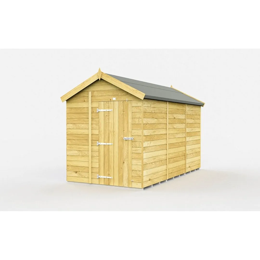 Buttercup Farm 6 x 11 Feet Apex Shed - Single Door W/O Window - L329 x W175 x H217 cm in Brown