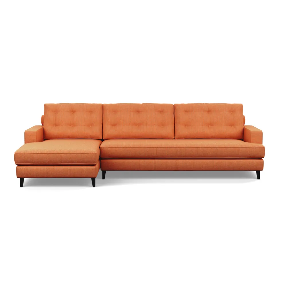 Heal's Mistral Left Hand Facing Corner Sofa Tejo Recycled Zinnia Black Feet