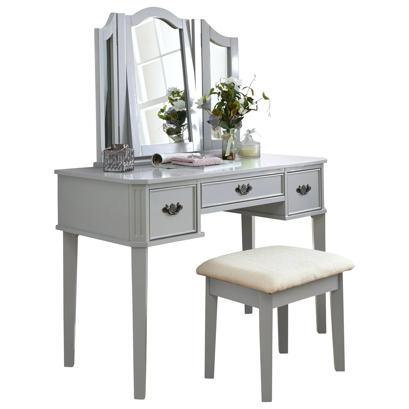 Bella Dressing Table Set Grey
