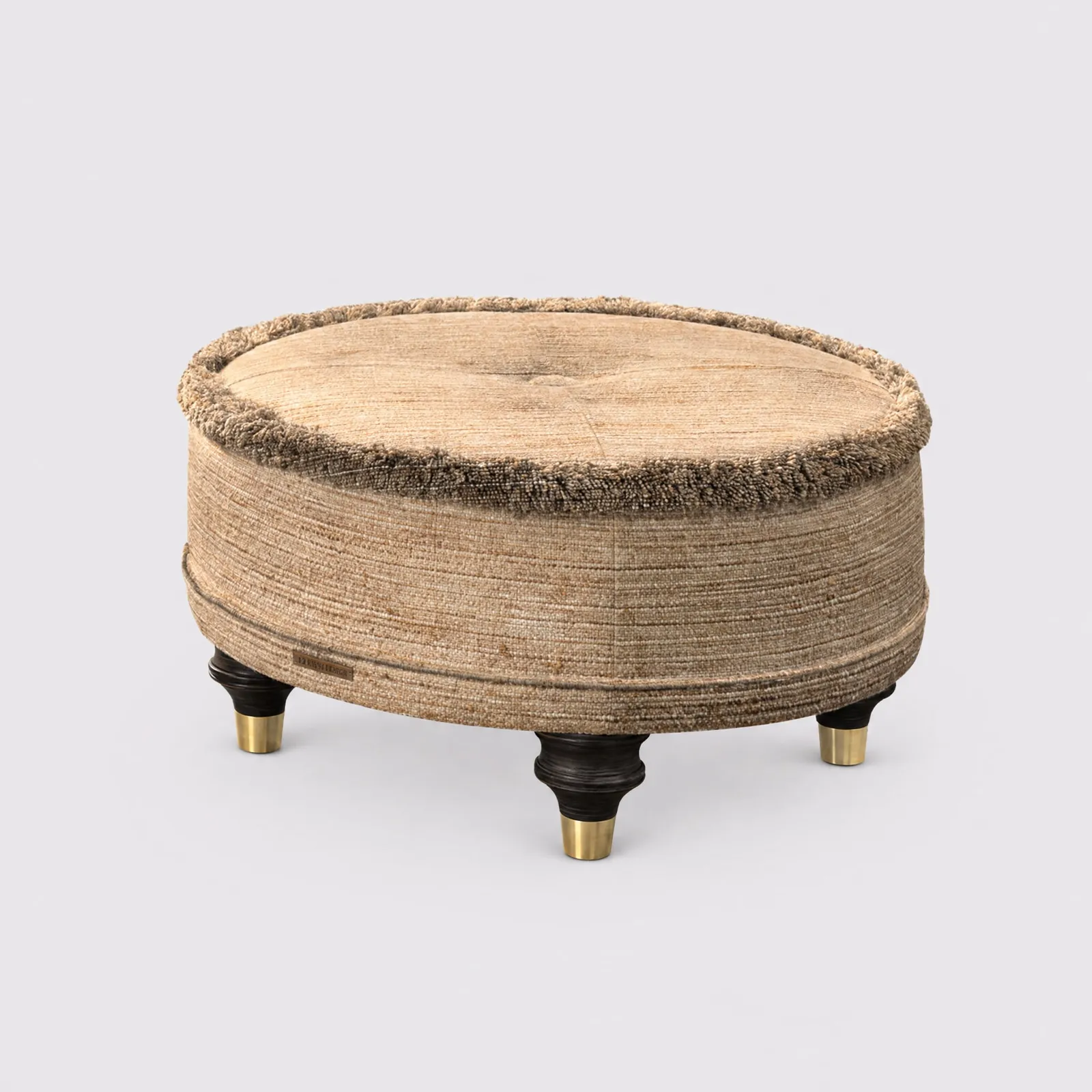 Harvard Round Stool, Neutral Fabric | Barker & Stonehouse