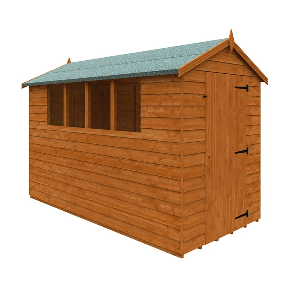 Buttercup Farm 10 x 5 Feet Budget Apex 9mm Shed - Solid Wood/Softwood/Pine in Burnt Orange