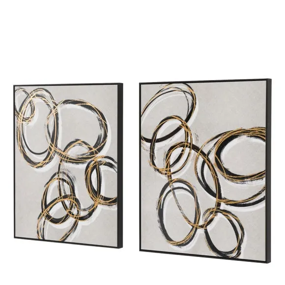 Cedar and Sage Set of 2 Gold Rings Framed Canvases 2