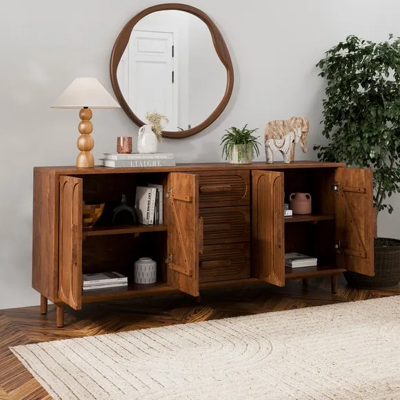 Khari Extra Wide Sideboard, Midtone Mango Wood 2