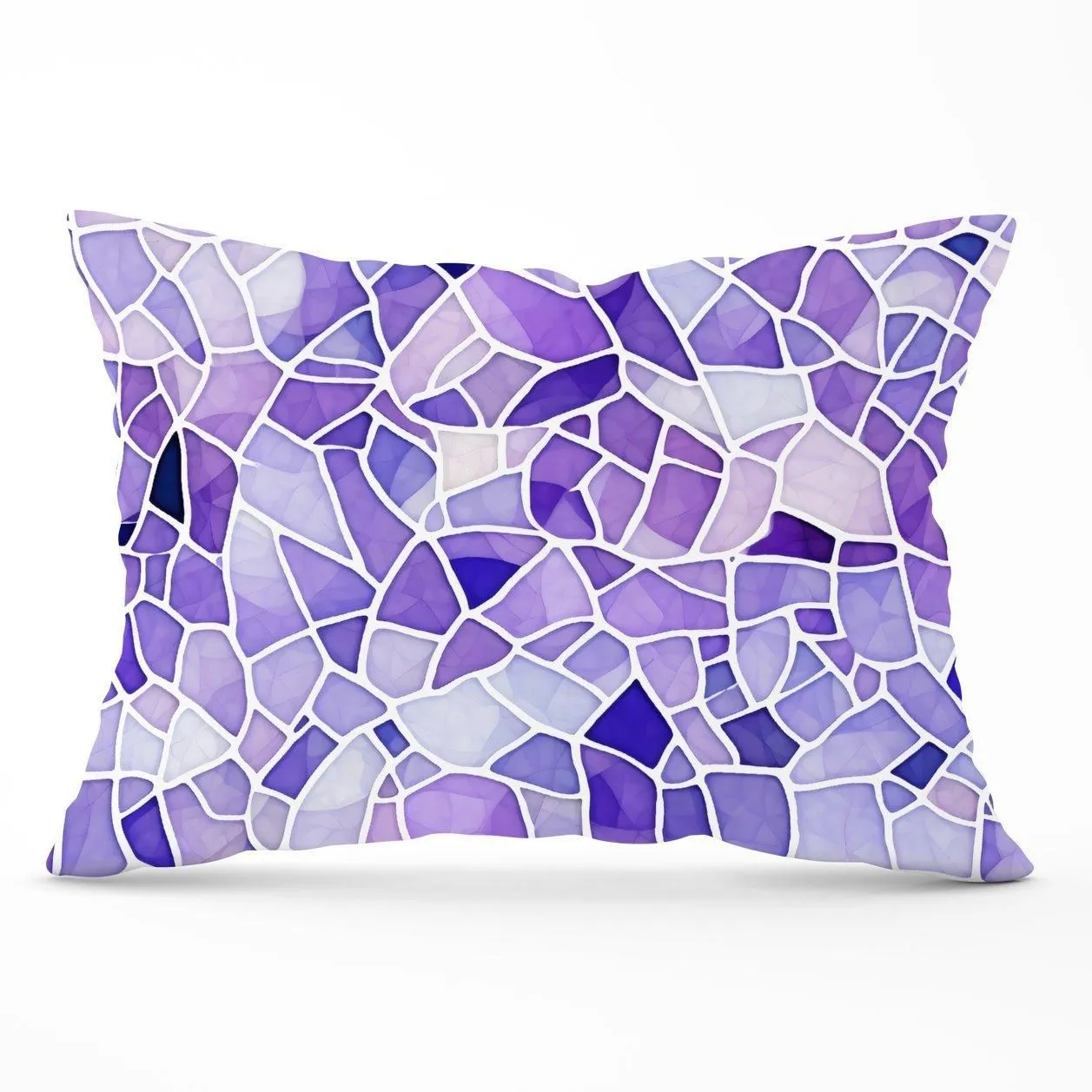 Warren Reed - Designer Purple & White Mosaic Design Cushions
