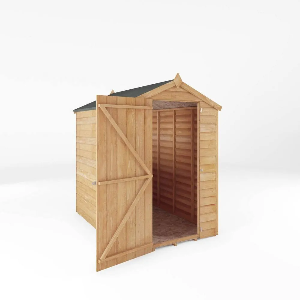 Mercia 6 x 4 Feet Overlap Apex Windowless Shed - L181.8 x W131.8 x H185.5 cm in Light Tan 3