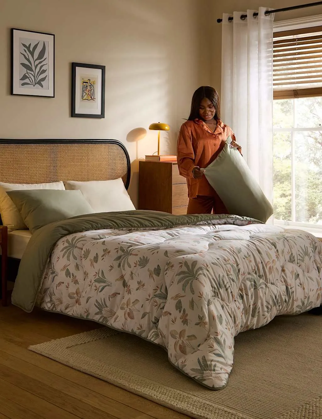 Nightlark Palm 10.5 Tog Coverless Duvet & Pillowcase Khaki Mix