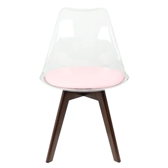 Fusion Living Soho Clear Plastic Dining Chair with Squared Legs 3