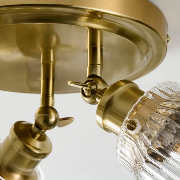 Tobias Industrial Ribbed 3 Light Adjustable Semi Flush Spotlight 4