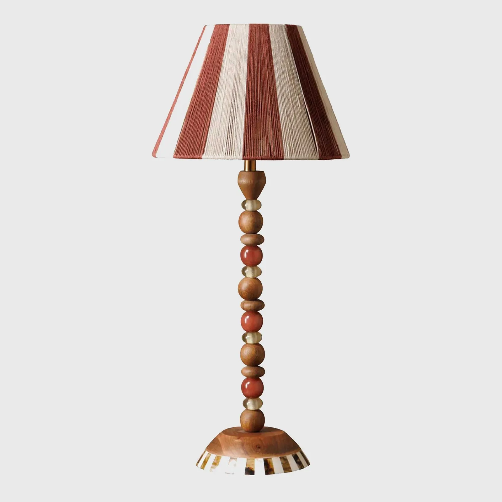 Tall Beaded Table Lamp Wood | Barker & Stonehouse