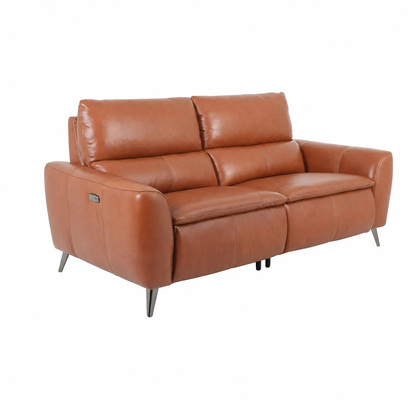 Laurence 2.5 Seater Power Recliner Sofa, Brown Leather | Barker & Stonehouse 2
