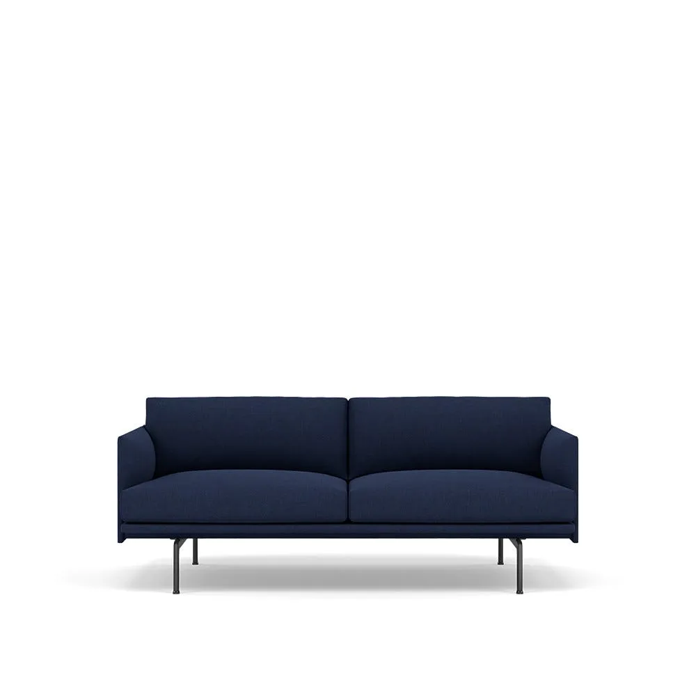 Muuto Outline 2 Seater Kvadrat Remix Fabric Dark Blue 773 1