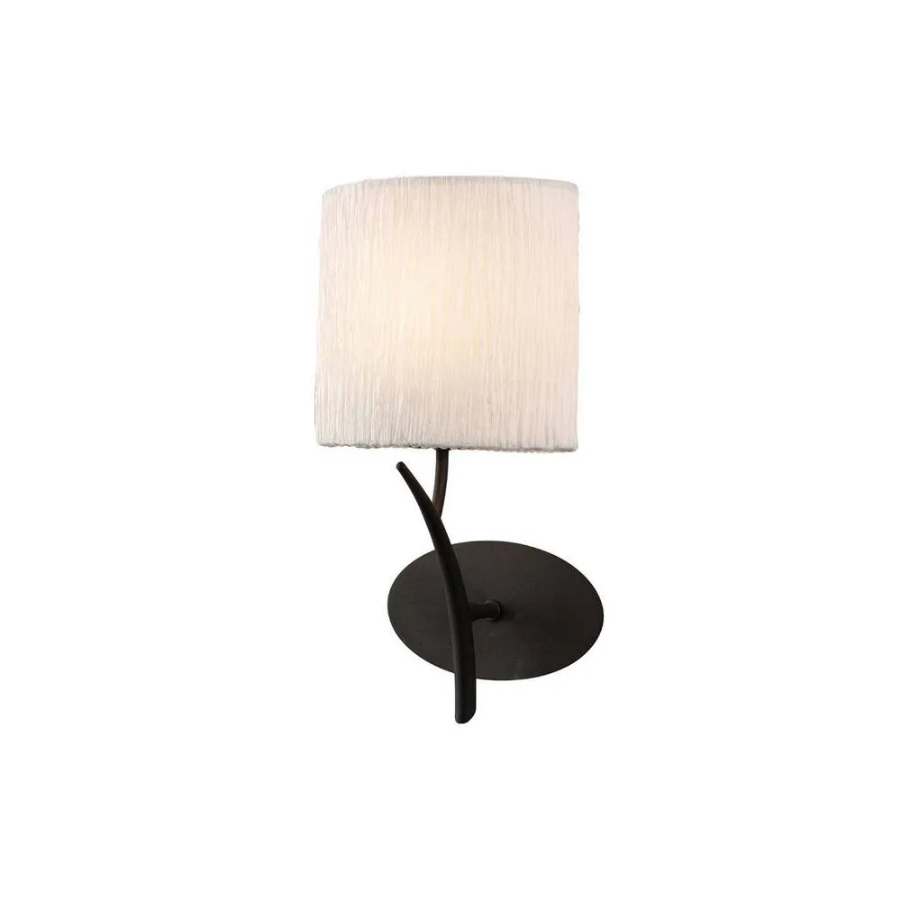 Netlighting Eve Wall Lamp Switched 1 Light E27 Anthracite with White Oval Shade in Black