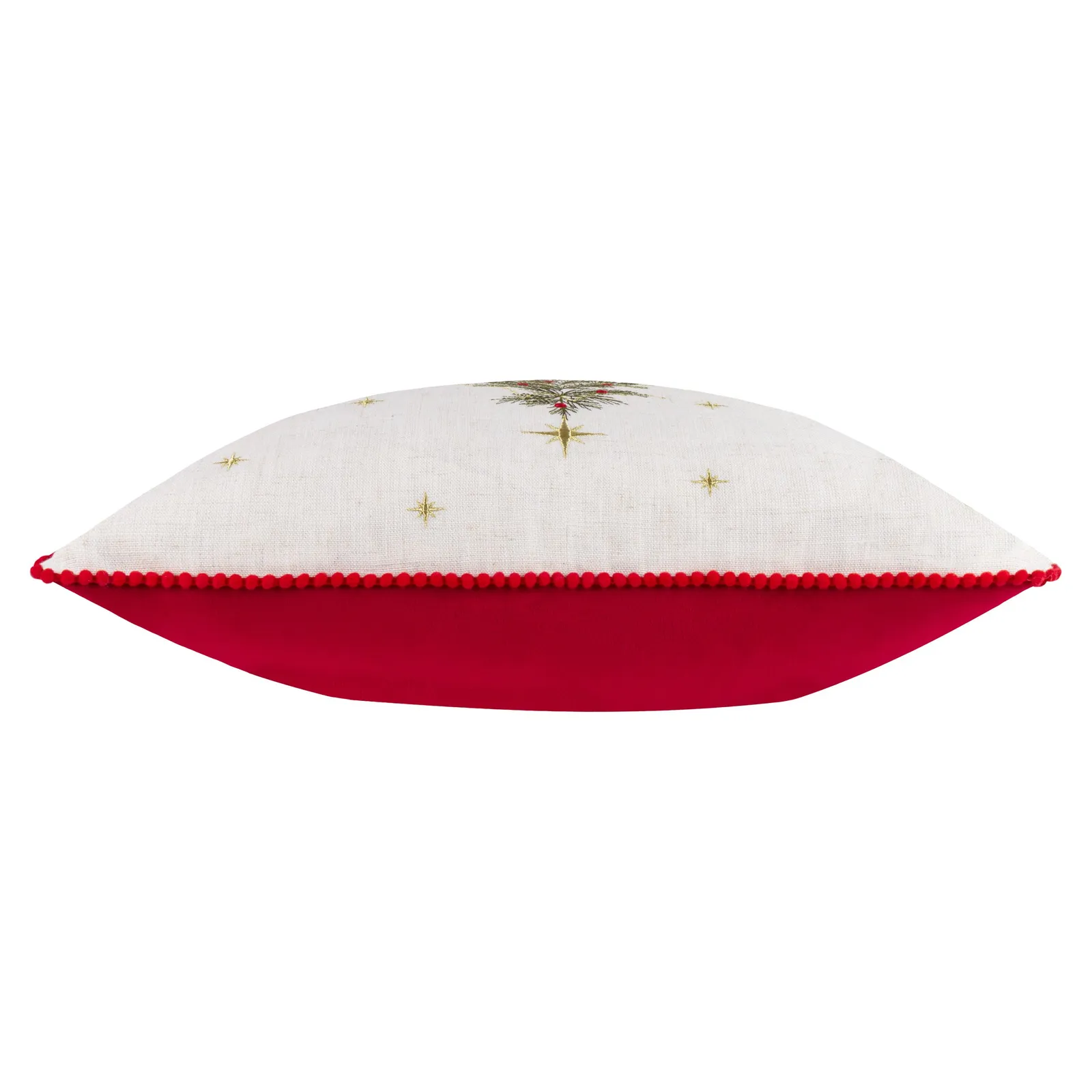 Wylder Twinkling Tree Embroidered Christmas Cushion in White 5