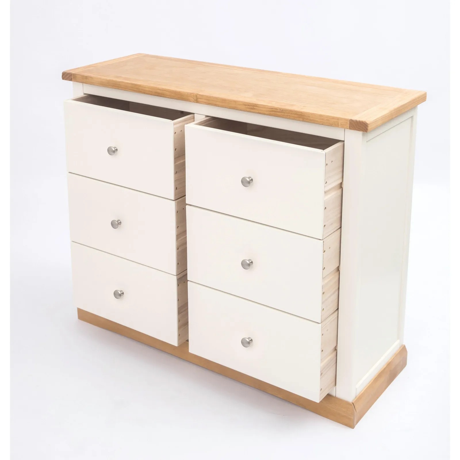 Cabinet Bits Trevi 6 Drawer Chest of Drawers Chrome Knob in Off-White 4