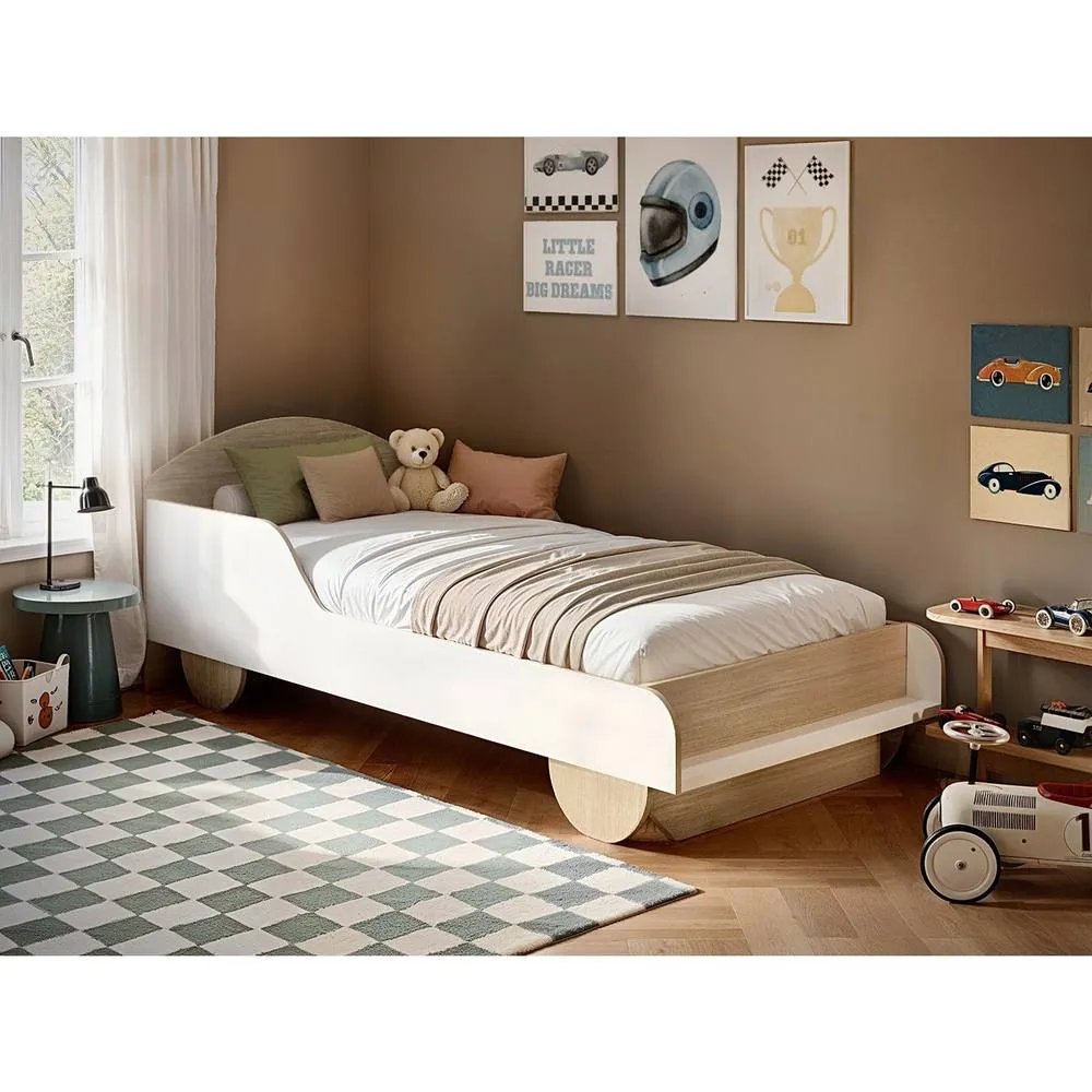 Flair Oliver Car Wooden Bed White & Oak