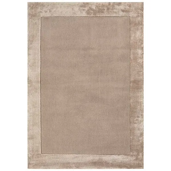 Ascot Rug Sand - Contrasting Boarder - 65% Wool & 35% Viscose - Hand Woven - W120 x D170cm