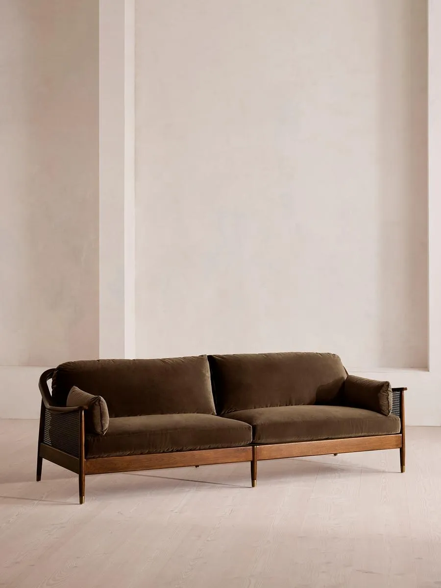 Atlanta Four Seater, Velvet, Chocolate Brown