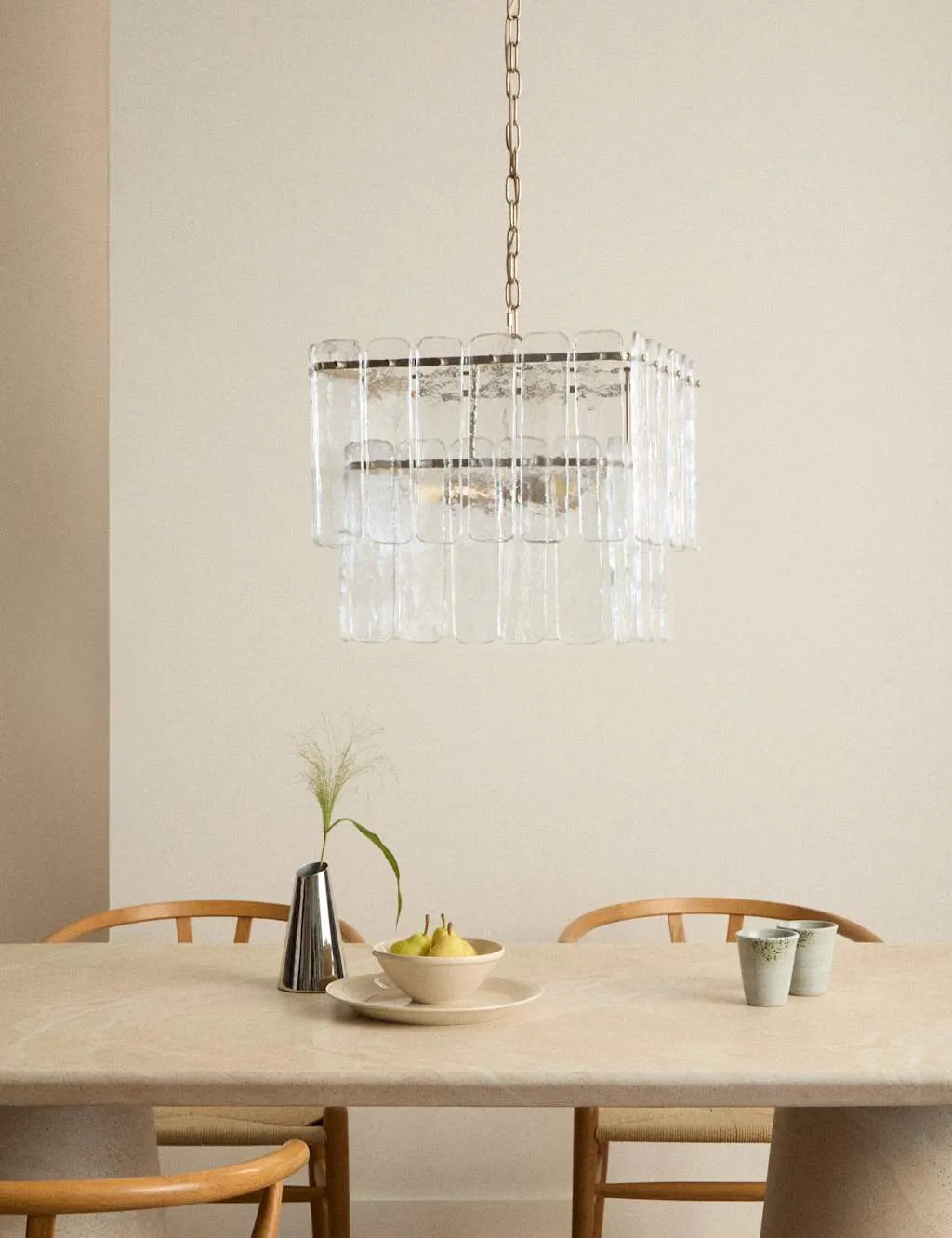 M&S Glass 2 Tier Square Pendant Light Clear