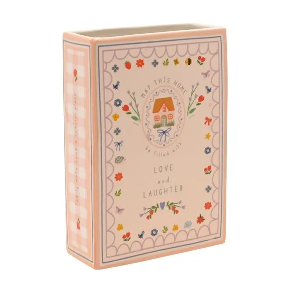Love Life Home Ceramic Book Vase